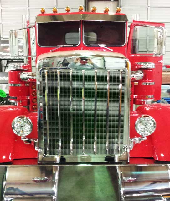 Commercial truck with auto glass