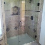 heavy glass shower door with panel